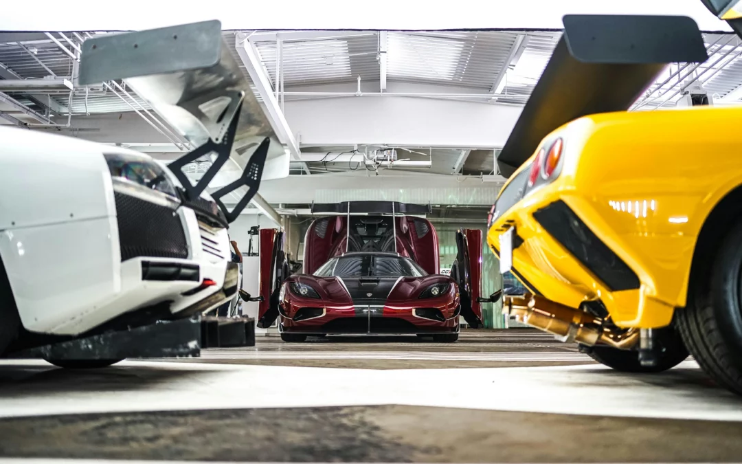 Cars parked in vehicle storage at Motorwise Vault